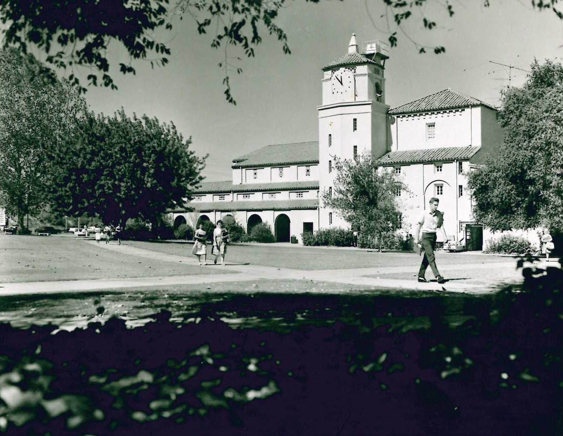 Old black and white photo of the SBVC Auditorium 