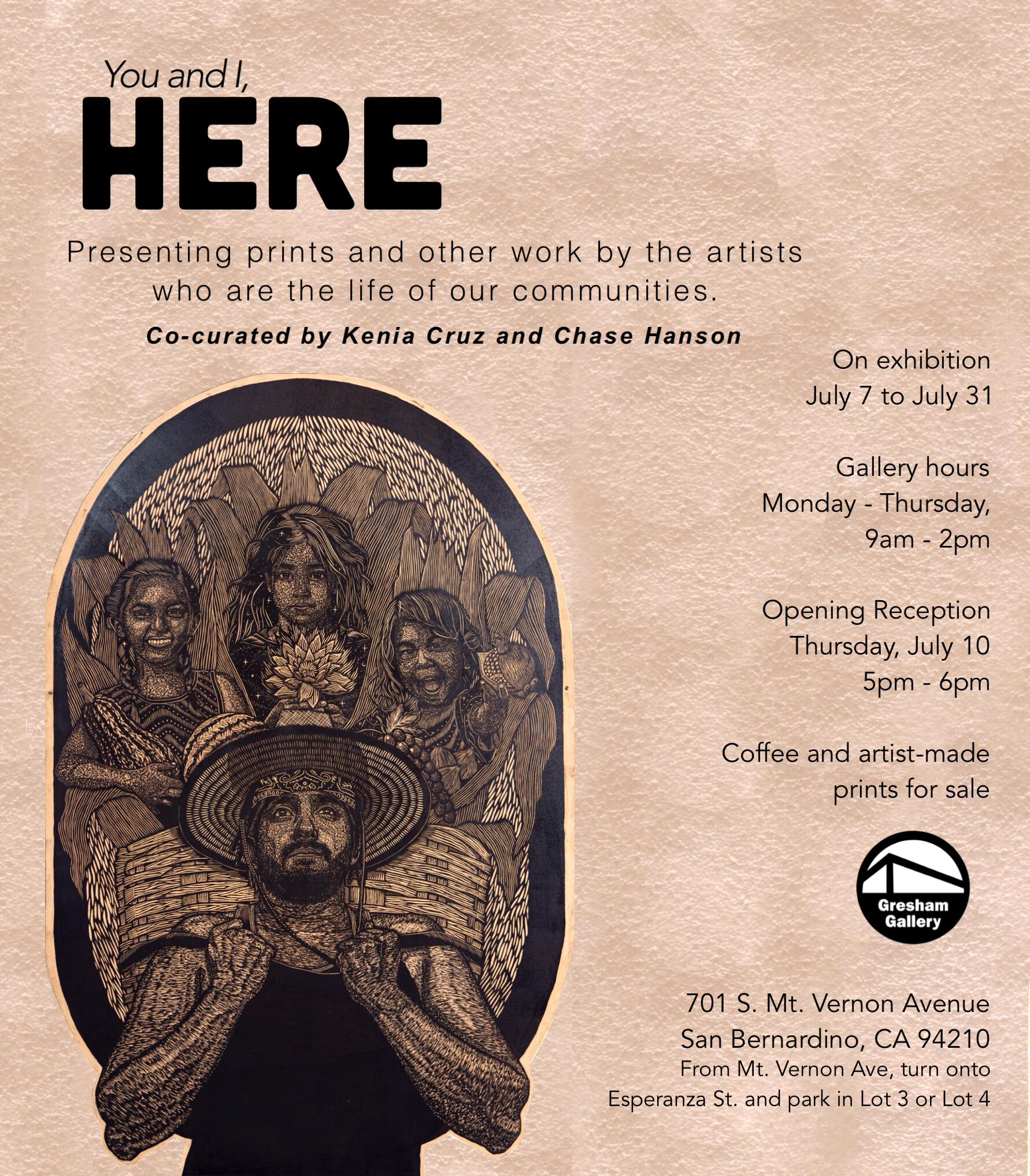 "You and I, Here" Exhibition Poster with Hours