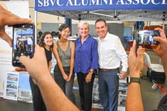 Representative Pete Aguilar (D-Calif.) and Energy Secretary Jennifer Granholm during their visit to the Applied Technology Center