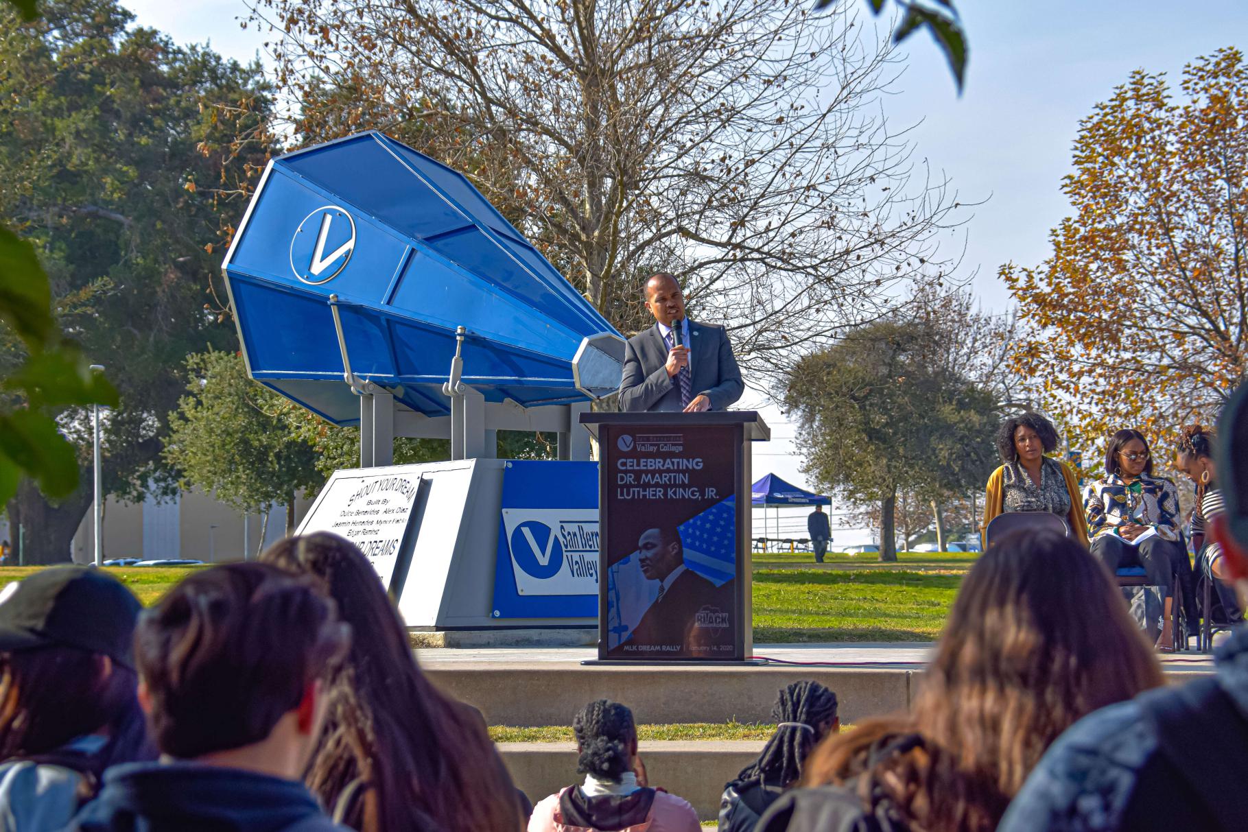 In January 2020, a MLK Dream Rally was held in front of the Shout Your Dreams Megaphone.