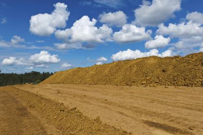 picture of sky with dirt from a construction site