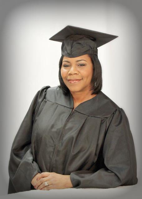 michelle jones headshot in cap and gown